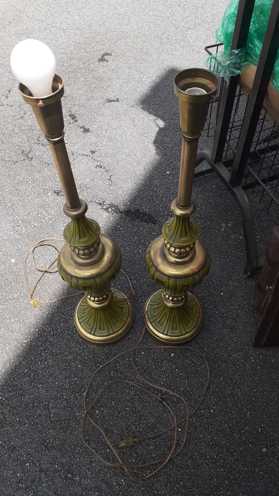 Antique green lamps