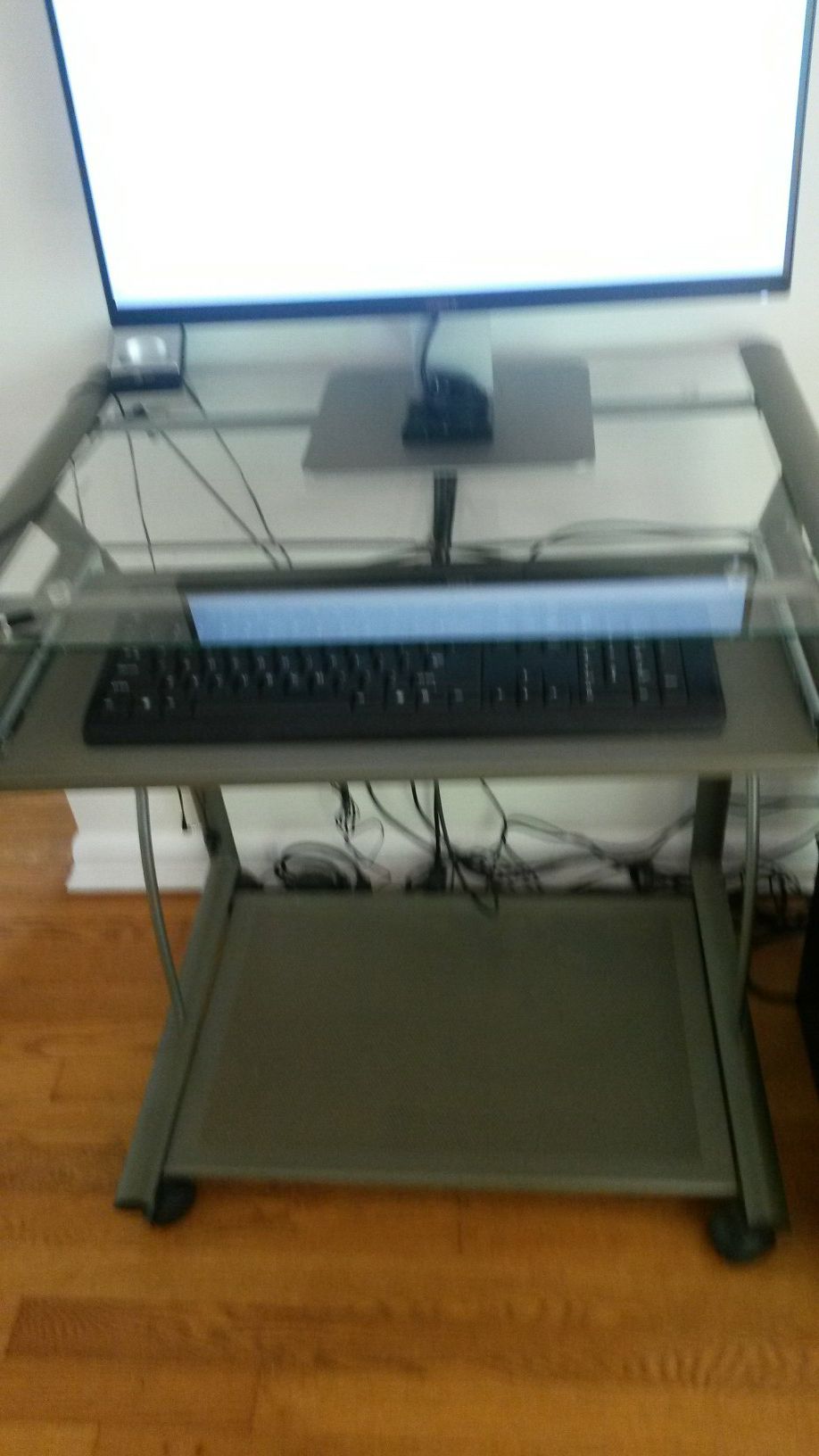 Glass Computer Table/Cart -Staples