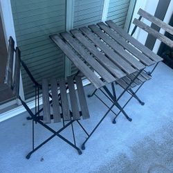Folding Wood/metal Patio Set