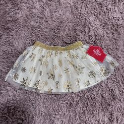 Holiday Time Baby Girl Gold Sparkle Tutu Skirt