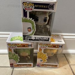 Pop! Movies No.05 Beetlejuice & Animation No. 815, 816 Dragon ball Z