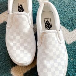 White Vans Checkered