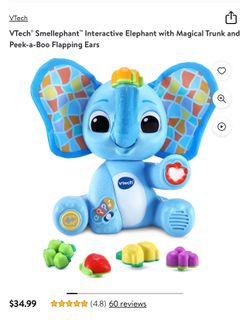 VTech Smellephant with Magical Trunk and Peek-a-Boo Flapping Ears, Blue