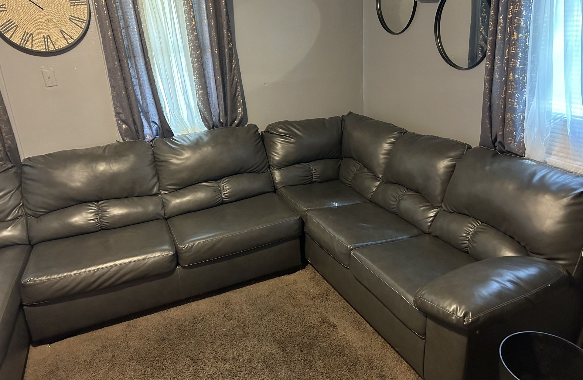 Ashley leather sectional 