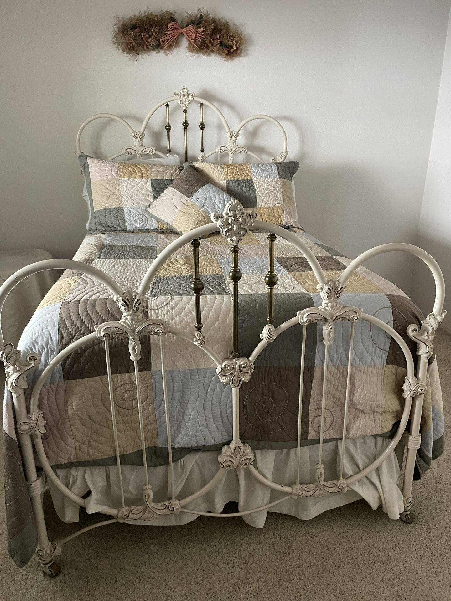 Antique Iron Double Bed And Frame