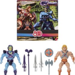 Mattel 80th Anniversary MOTU Masters Universe Retro Punching He-Man Skeletor NEW