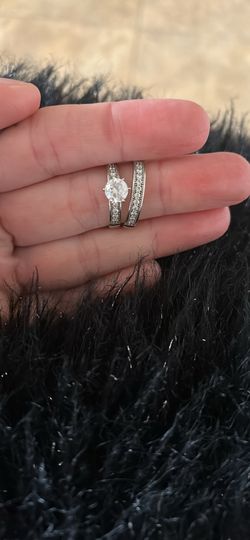14KT White Gold Wedding Set