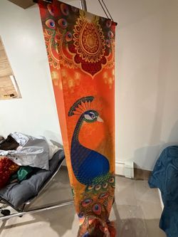 Peacock Print Decorative Wall Hanging Banner