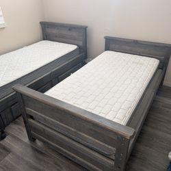 Twin Bunk Beds Bedroom Set With Stairs And Storage 
