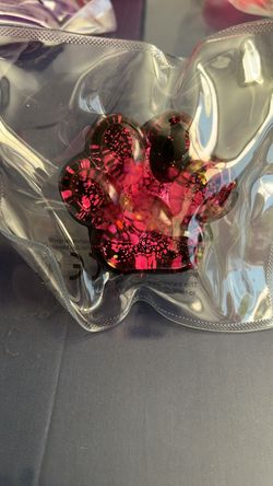 Black Taba paw with pink and purple glitter
