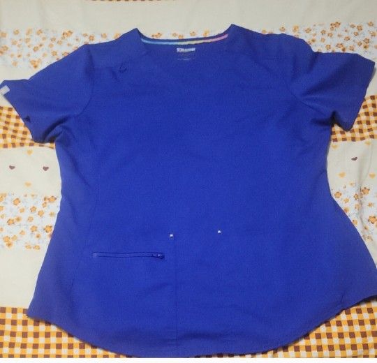 Blue Unisex Scrub Top Size Large
