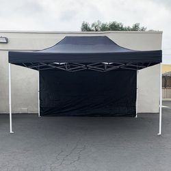 (NEW) $160 Heavy-Duty Canopy 10x15 FT with (1) Sidewall, Ez Popup Outdoor Party Tent (2 colors) 