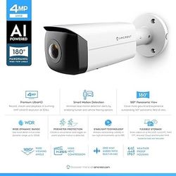 Ultra HD 4MP Panoramic POE IP Bullet Camera – 180° View, Night Vision, AI Features