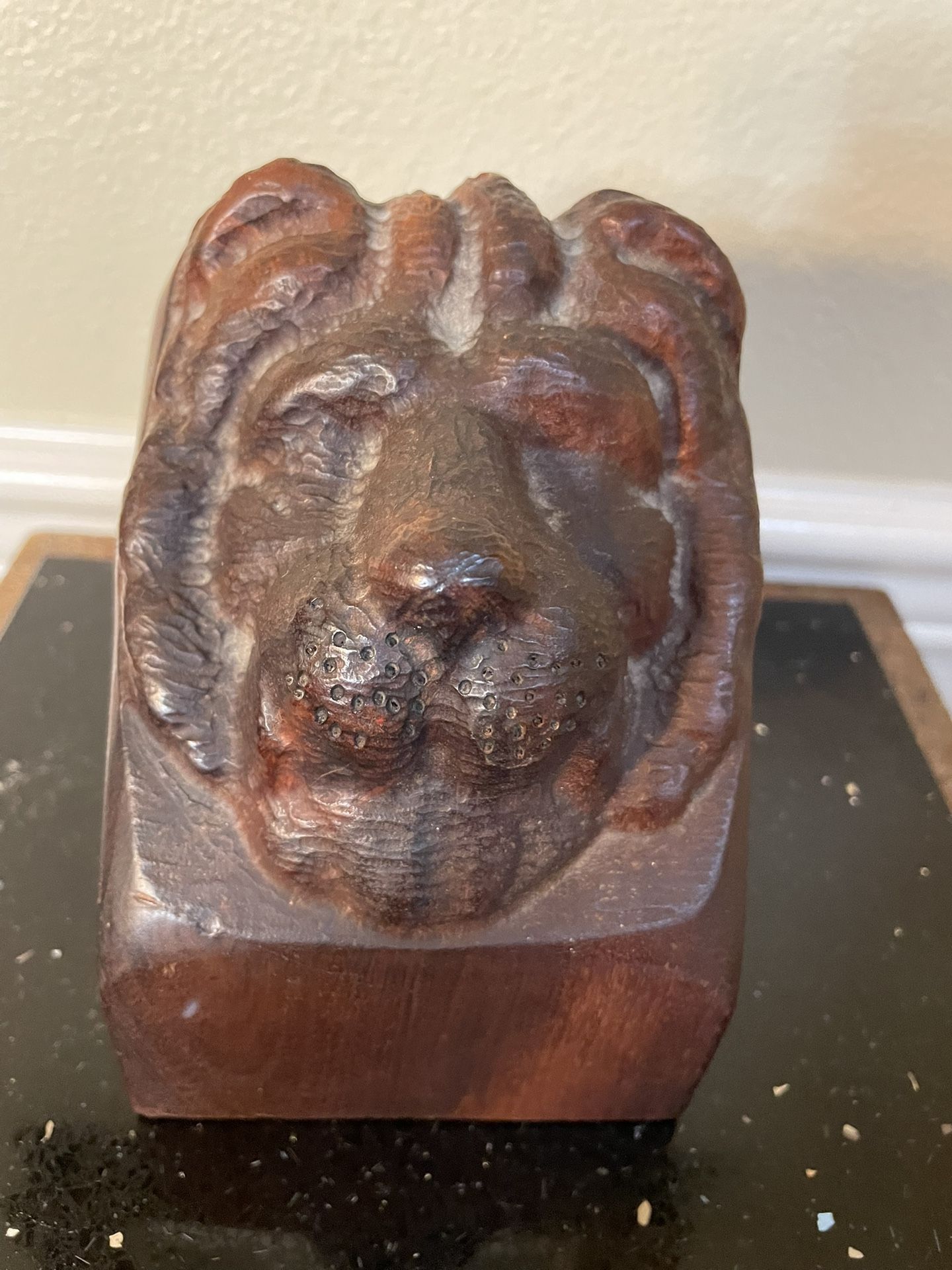 Antique Wooden Lion’s Head 4”x5”
