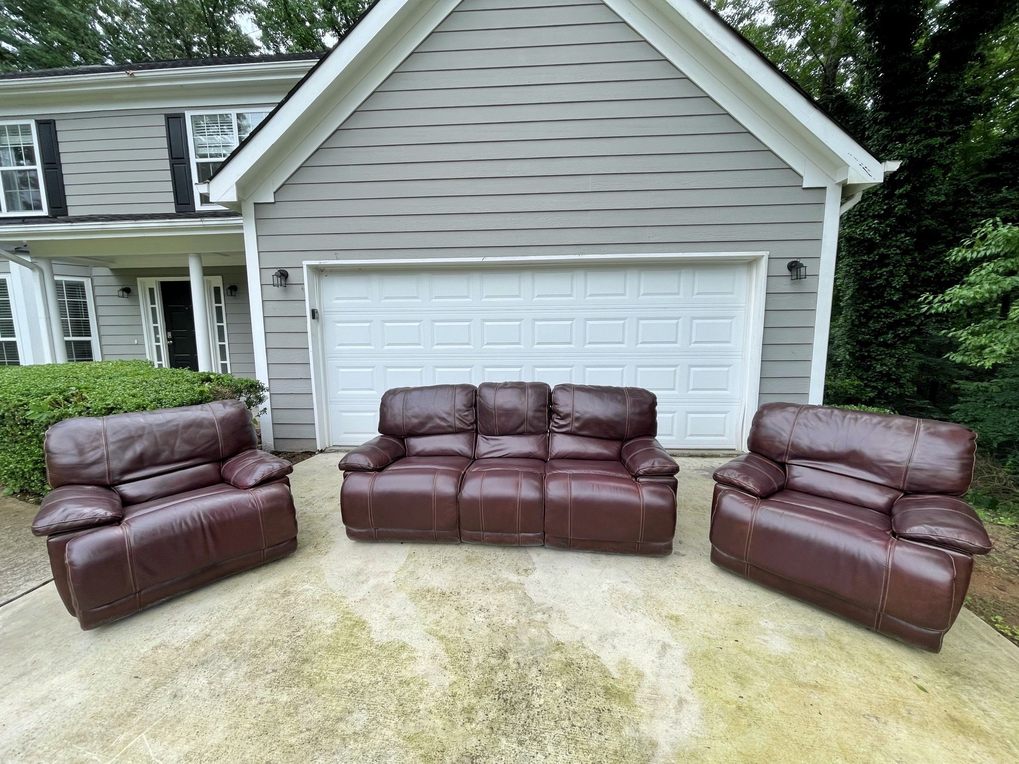 3-Piece Manual Reclining Set – Burgundy