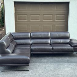 Sectional Couch/Sofa - Real Leather - Brown - Delivery Available 🚛