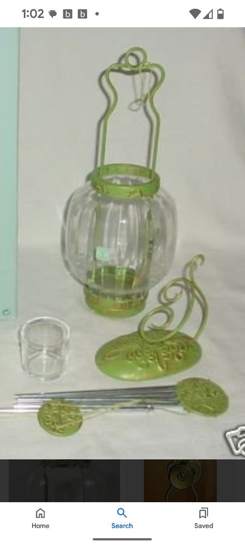 PartyLite Verdant Lights Lantern /Wind chime