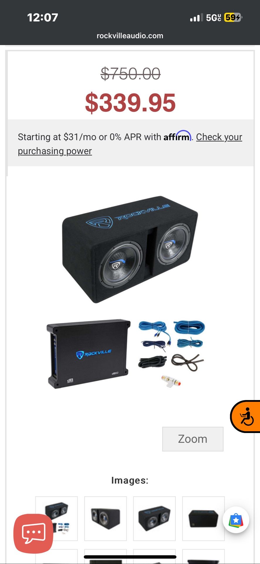 Brand new need used ROCKVILLE AUDIO 2 10” Subs with amp and Wiring included