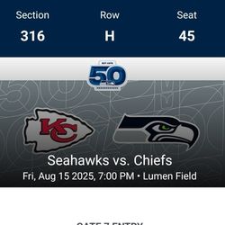 Seahawks Vs Cheifs 2 Tickets 