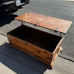 Coffee Table That Opens For Storage | Hard Wood And Metal