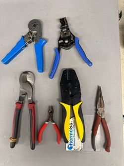 Mixed Hand Tool Lot – Crimpers, Pliers & Wire Stripper