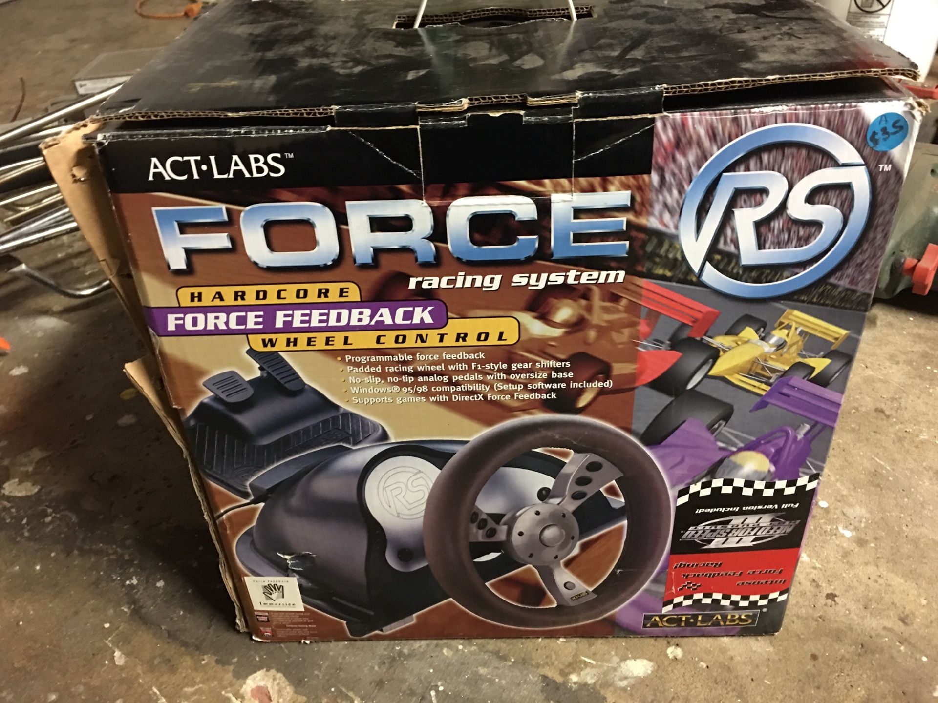 Act Labs Force Feedback RS Racing Wheel PC Windows 95 98