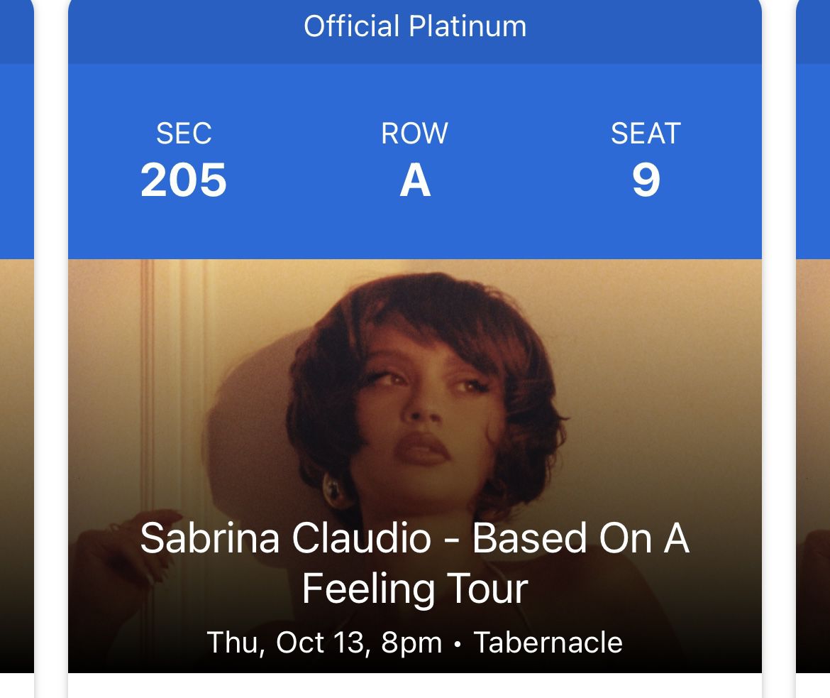 Sabrina Claudio Tickets ..Tonight Tonight Tonight 