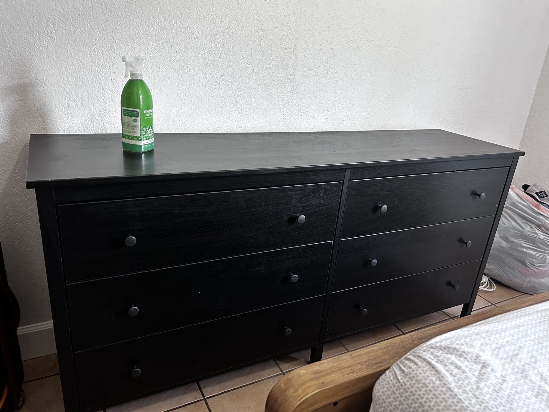 Large 6 Drawer Wood Dresser