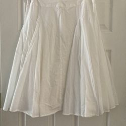 Ladies Ana Fully Lined White Cotton Skirt 