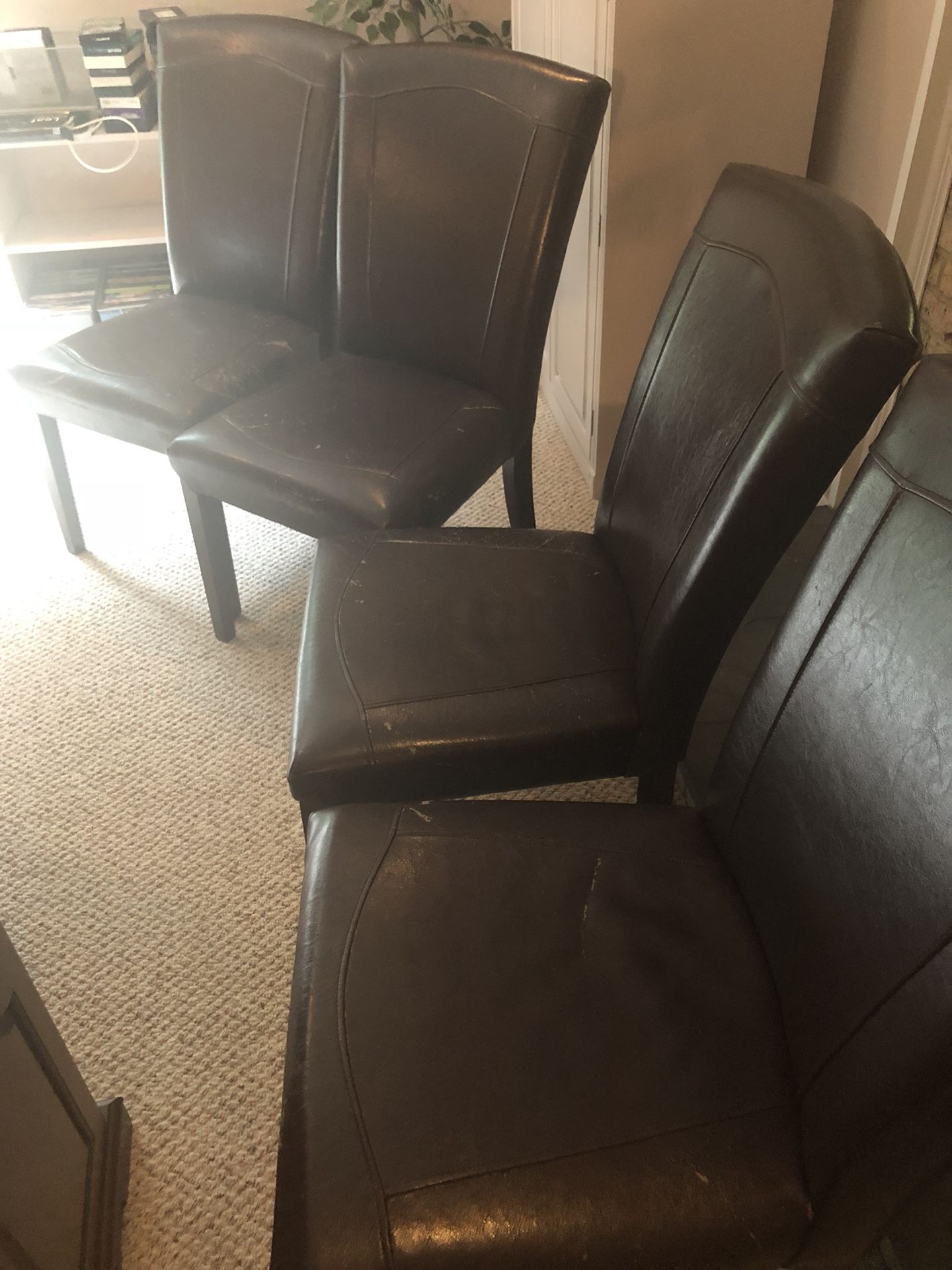 4 leather dining chairs