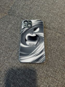 Brand New in a sealed  pack  Stylish Silvery Apple Pattern IPhone 14 Cover  premium Titanium Metallic  shade or  Silvery
