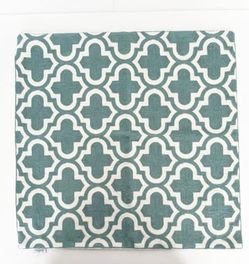 ONE 18" x 18" Aqua Blue Embroidered Throw Pillow COVER