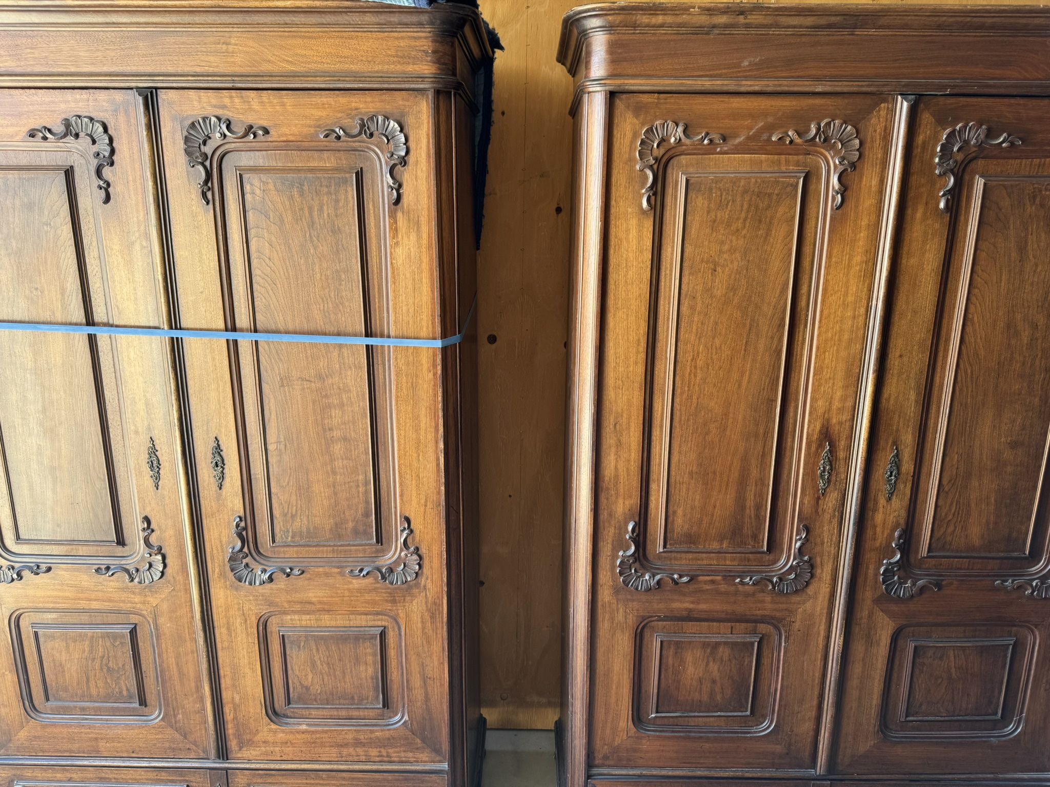 Matching Pair English Wardrobe Cabinets