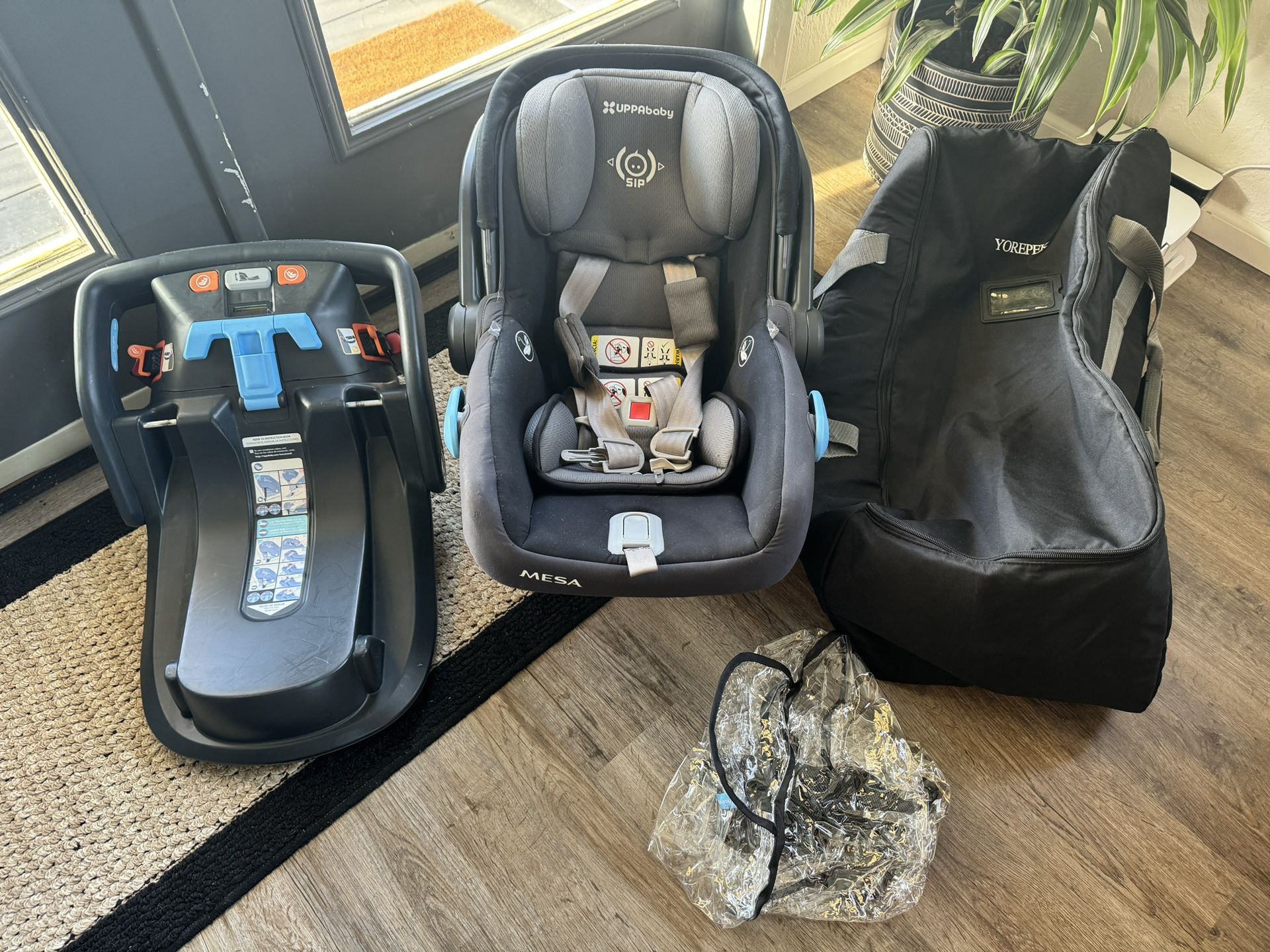 UPPAbaby Mesa V2 Infant Car Seat (with base, travel case, and rain cover)  