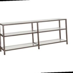 CONSOLE TABLE GLASS AND BLACK NICKEL