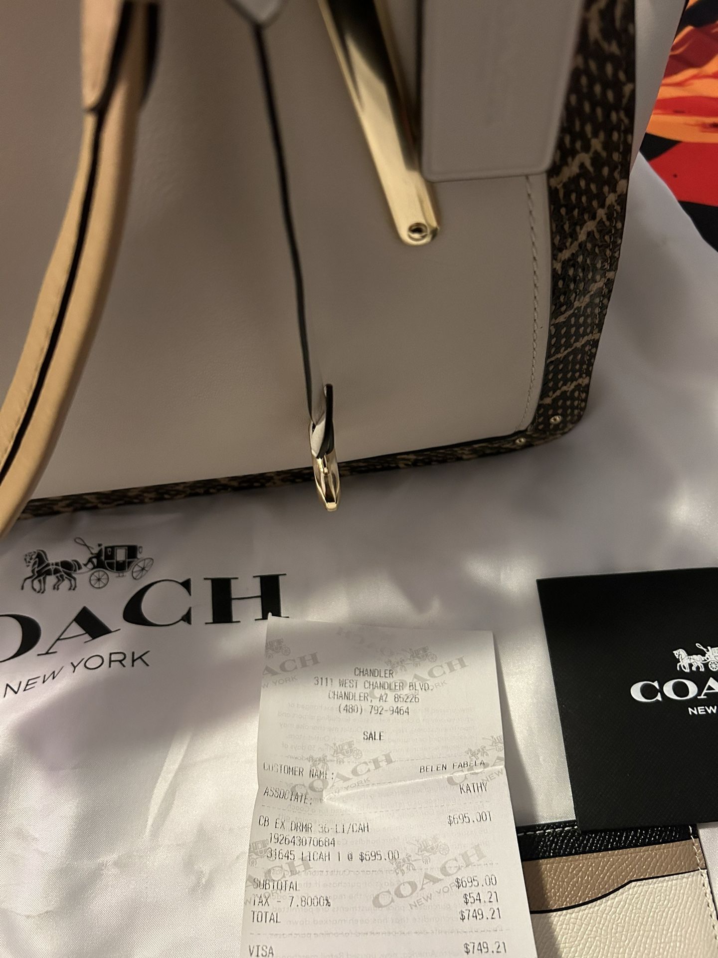COACH Coach Purse Dreamer With Snakeskin Detail Briefcases