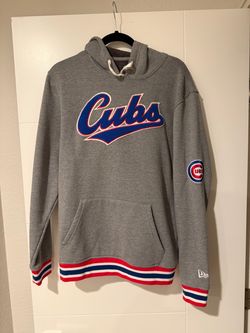 New Era Chicago Cubs Men’s Logo Throwback Grey Pullover Hoodie Size Medium