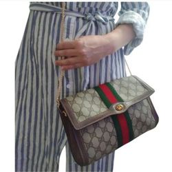 Authentic Vintage Gucci GG Monogram Supreme Sherry Web Ophidia Clutch Fanny Bum Waist Belt Crossbody Bag