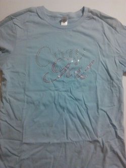 NEW! Blue cow girl shirt