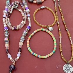 Lot of Jewelry ,, Princess And Sea Shell Necklace, Seashell Bracelet, Popular Bracelet, 2 Princess Bracelet all for $8