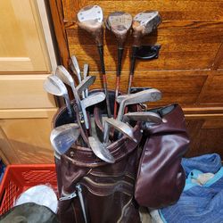 Vintage Golf Clubs and Bag