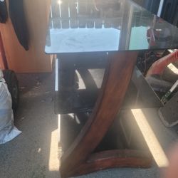 Glass/wood Entertainment Center 