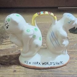 Rare VTG Conjoined Dog and Cat Salt and Pepper Shaker