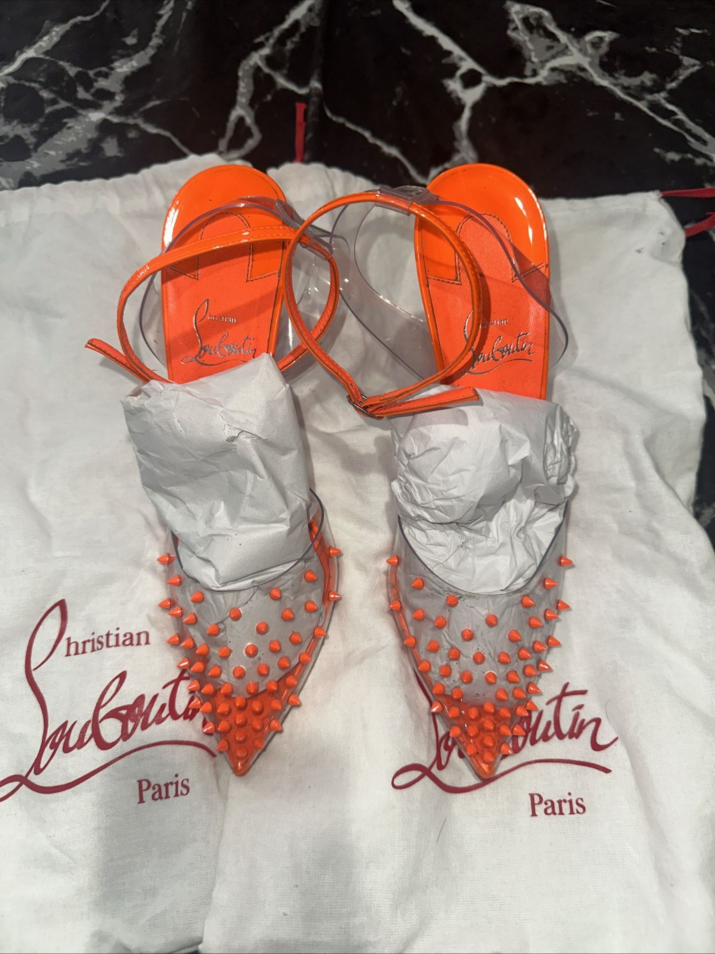 Christian Louboutin Spikoo Pump 100 Neon Orange