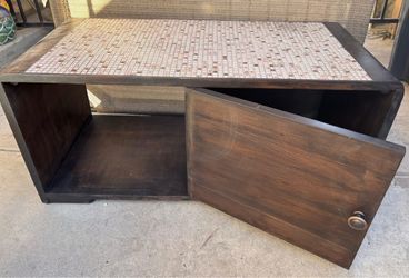 FREE vintage mosaic tile top wooden coffee table
