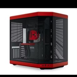 Brand New HYTE Case CS-HYTE-Y70-BR Y70 Dual Chamber Mid-Tower ATX Red Retail BOX - No LCD screen in front Case only