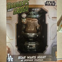Dodgers and Grogu star wars night bobblehead