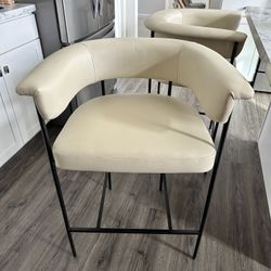 Faux Leather Stool Set Of 2
