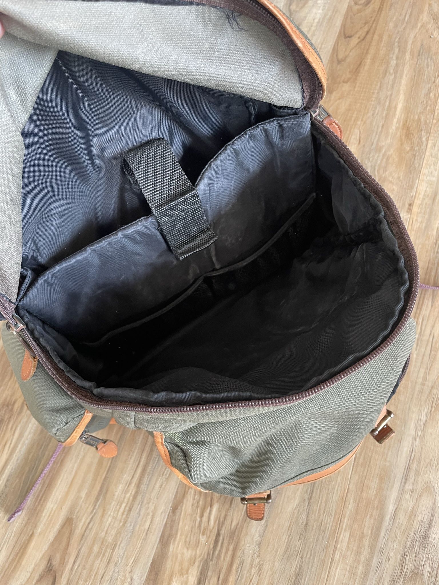 L.L. Bean Forest Green Safari Style Backpack