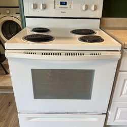 Electric whirlpool white range